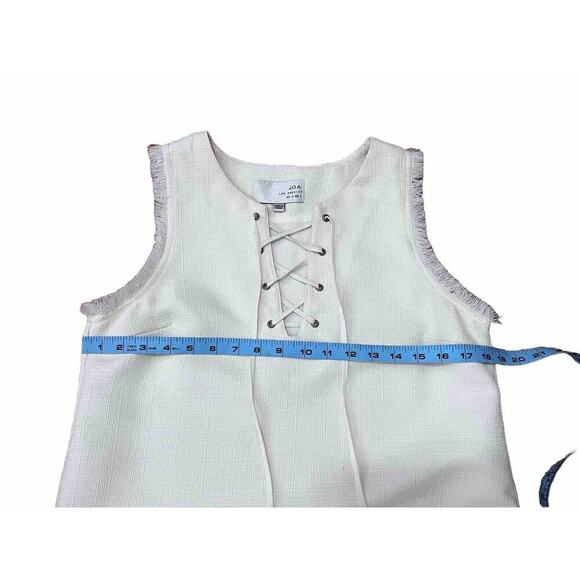 JOA LA Ivory Shift Dress Womens Size Medium Lace Up Neckline Sleeveless - Picture 5 of 7